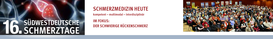 Kontakt - 16. Südwestdeutsche Schmerztage am 18. und 19. Oktober 2013 in Göppingen